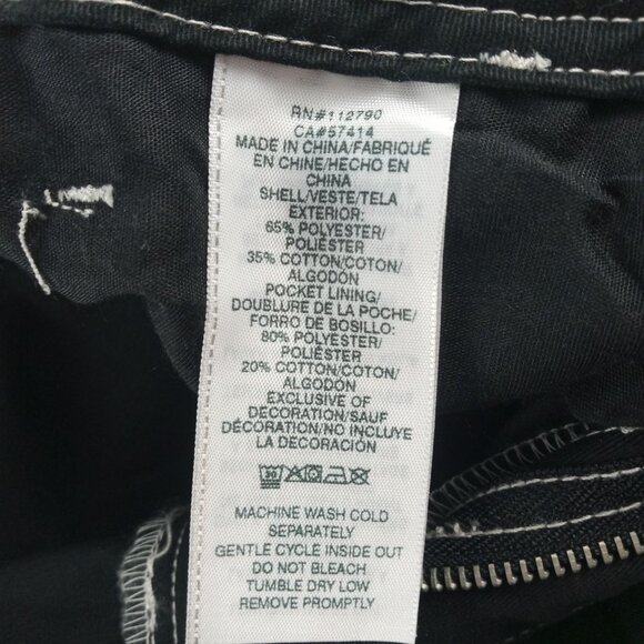 True Religion Cargo Pants Men's Size 34 Jet Black Relaxed Fit Flap Pockets - Picture 8 of 9